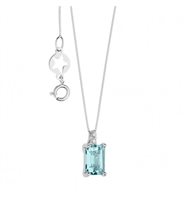 Collana Comete Donna Fantasia Di Acquamarina in Oro bianco Acquamarina GLQ 304